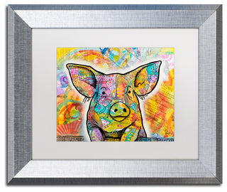 Dean Russo 'The Pig' Art, Silver Frame, White Mat, 14x11