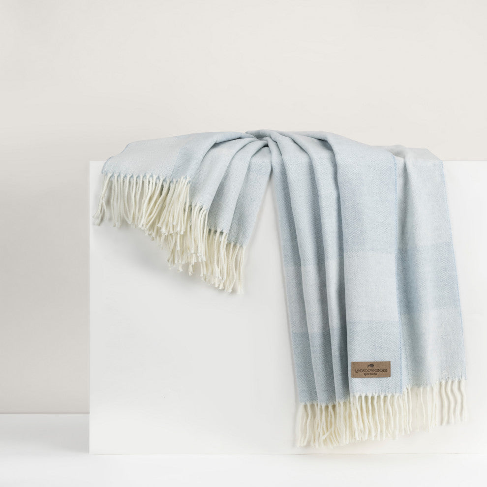 Hampton Plaid Italian Herringbone Throw, Hydrangea