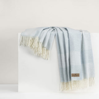 Hampton Plaid Italian Herringbone Throw, Hydrangea
