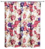 Floral Pansy Print Shower Curtain