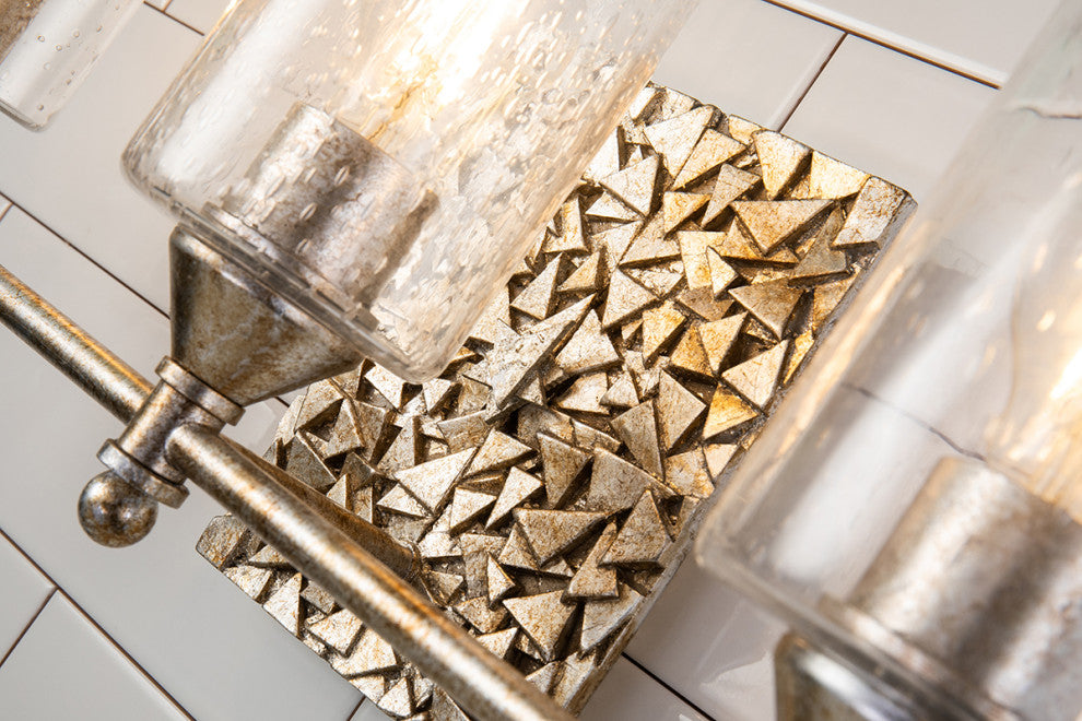 Mosaic 3-Light Bath Vanity Light, Antique Silver