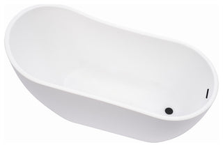 Freestanding Acrylic Bathtub, White/Matte Black