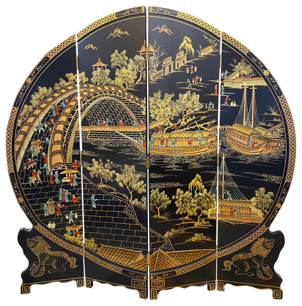 Collectors Hand Painted Room Divider, Round 6' Tall
