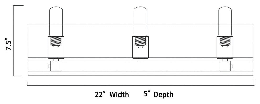 3-Light Black and Brushed Nickel Vanity Light