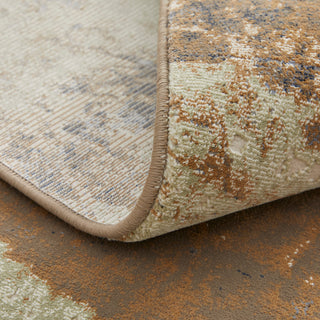 Takara Modern Abstract, Brown/Blue/Ivory, 3'10"x6' Accent Rug
