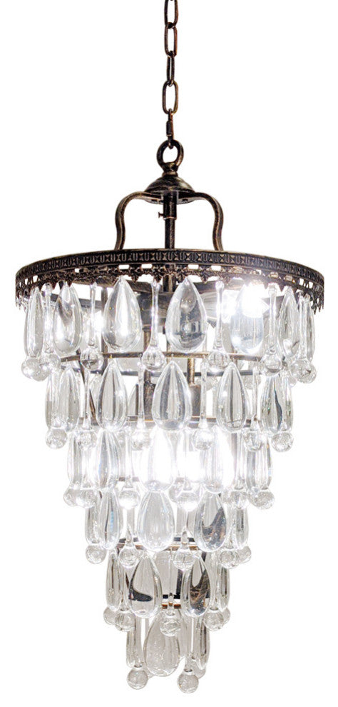 JL Styles Inc Four Light Crystal Pendant in Oil Rubbed Bronze Finish