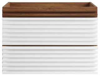 Render 30" Wall-Mount Bathroom Vanity, White Walnut