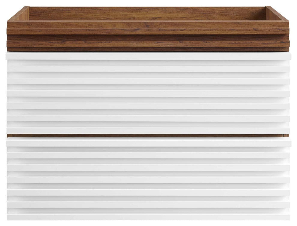 Render 30" Wall-Mount Bathroom Vanity, White Walnut