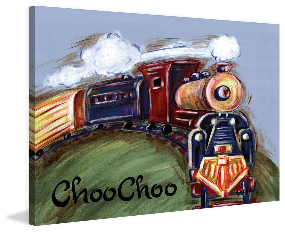 Marmont Hill, "ChooChoo" by Reesa Qualia Painting Print on Wrapped Canvas, 30x20