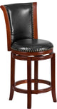 26" Dark Chestnut Wood Stool