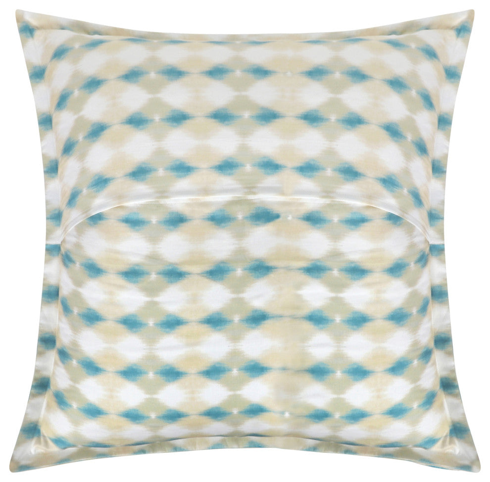 Delara 100% Organic Cotton 2 Inch Flange Euro Sham Set of 2, 26"X26", Multi-Colo