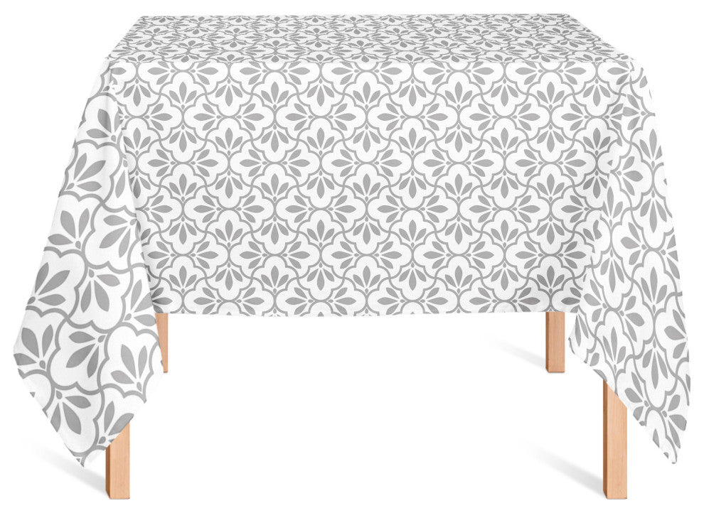 Quatrefoil Pattern Gray 58x58 Tablecloth