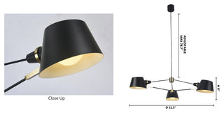 Minimalist Black and Gold Chandelier