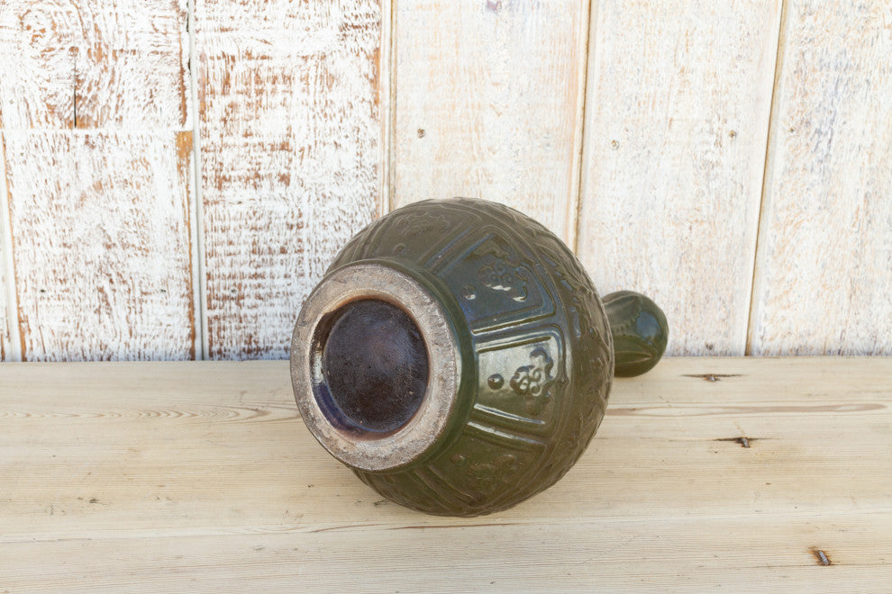Chinese Amphora Shaped Green Vase