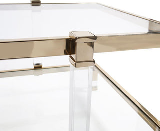 Goldwyn Handcrafted Side Table, Polished Gold