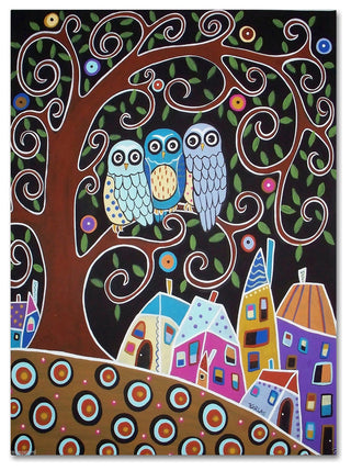Karla Gerard 'Three Owls' Canvas Art, 14" x 19"
