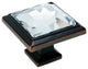 Cosmas 5883ORB-C Oil Rubbed Bronze Cabinet Square Knob, Clear Glass, Set of 5