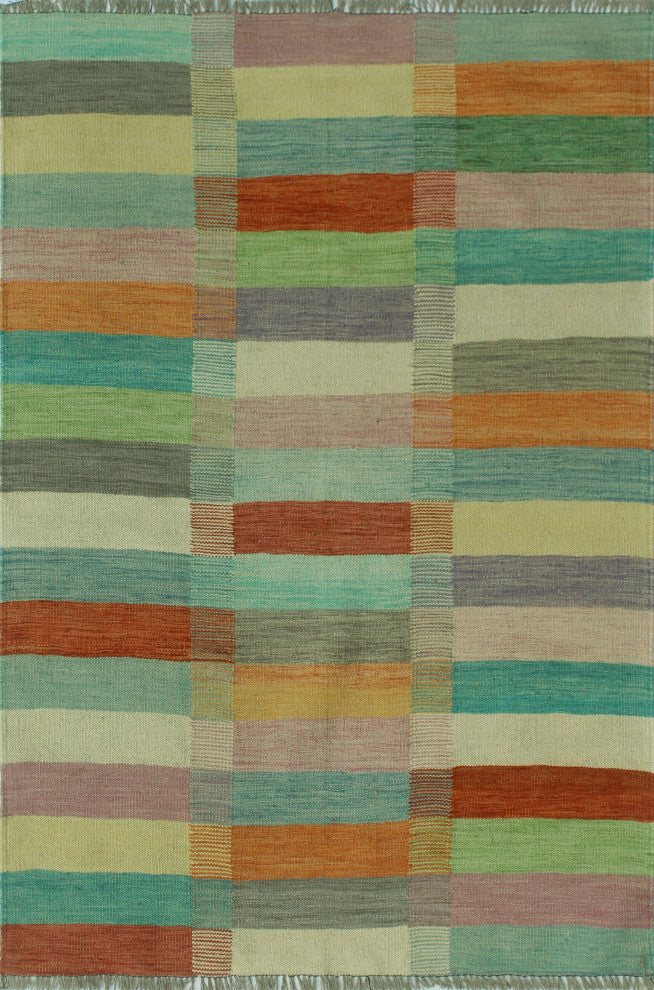 Winchester Kilim Lynnette Red/Orange Rug, 3'10x5'9