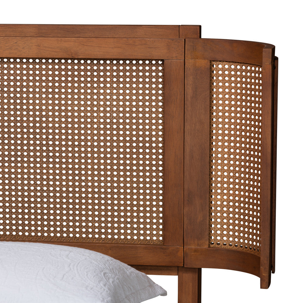 Quincy Natural Rattan Platform Bed, Queen