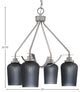 Odyssey 4 Light, Chandelier In Brushed Nickel Finish, 5" Smoke Textured Glass