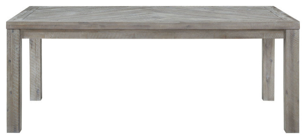 Modus Alexandra Solid Wood Rectangular Dining Table, Rustic Latte