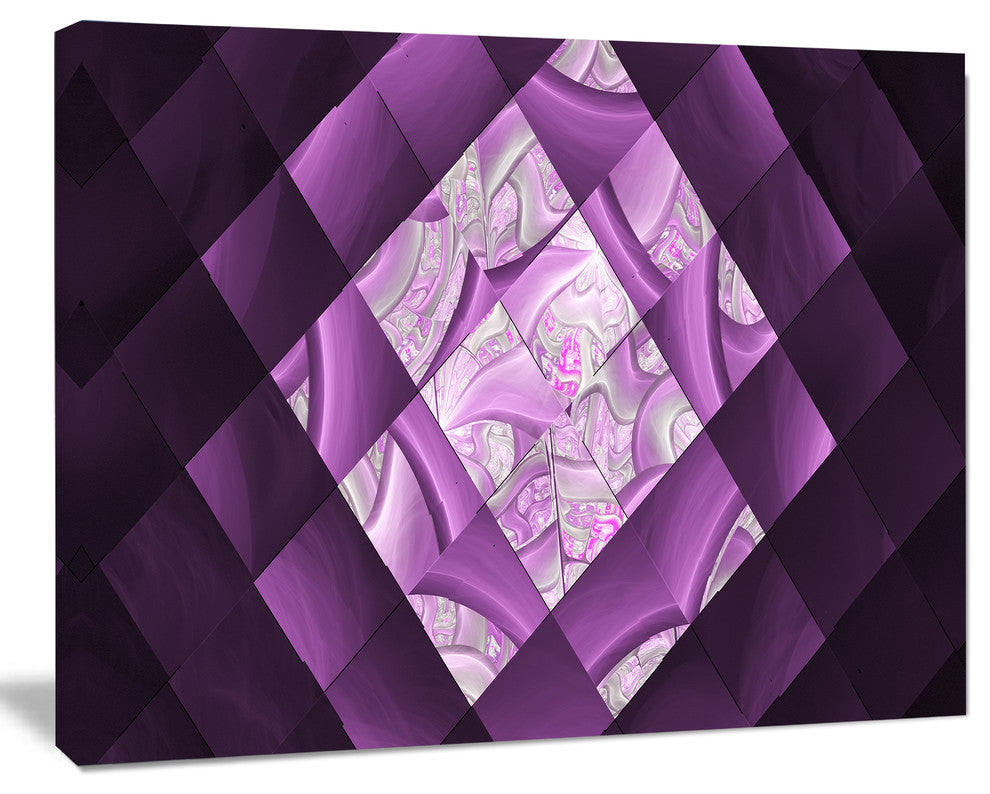 Purple Pixel Field of Squares, Abstract Wall Art Canvas, 20x12