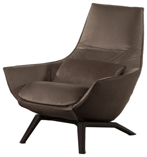 Nativa Interiors Matteo Geniune Leather Chair, Charcoal