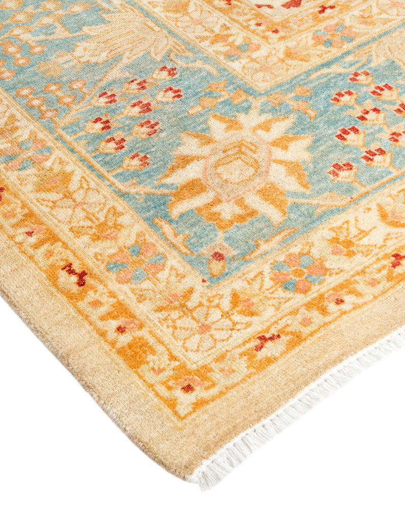 Ottoman, One-of-a-Kind Hand-Knotted Area Rug Beige, 9' 2" x 11' 6"