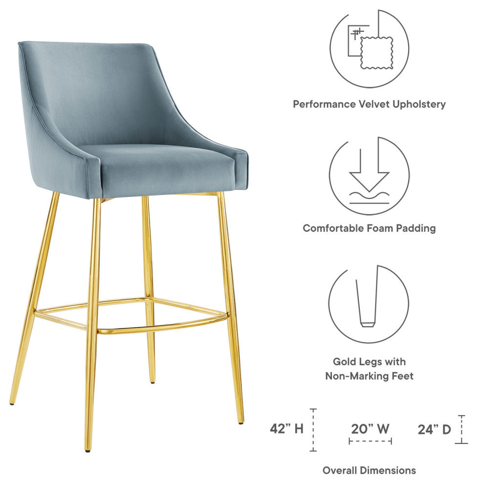 Discern Bar Stools, Set of 2, Light Blue
