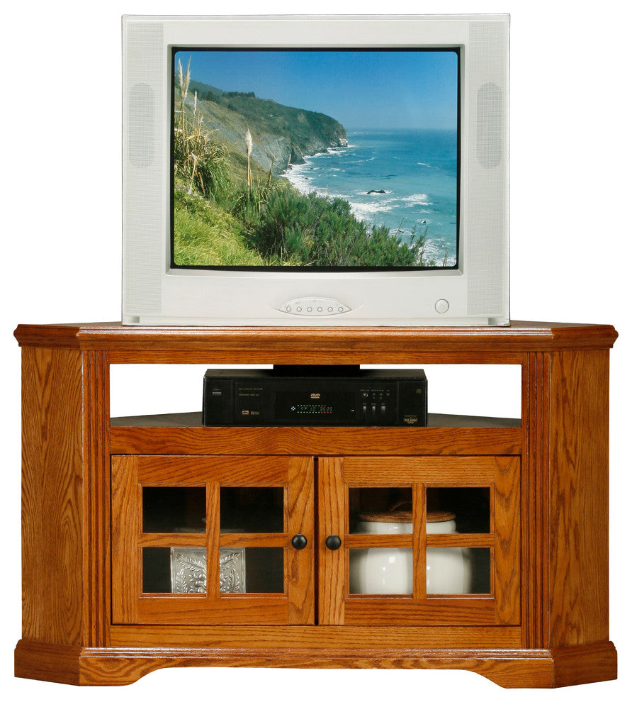 Oak Ridge 40" Corner TV Cart, Bright White Oak
