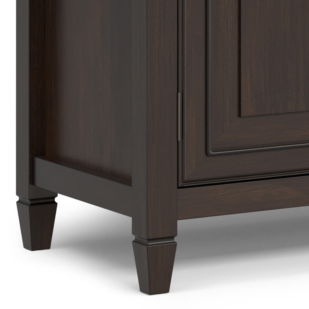Connaught Solid Wood Large Sideboard Storage Cabinet, Dark Chestnut Brown