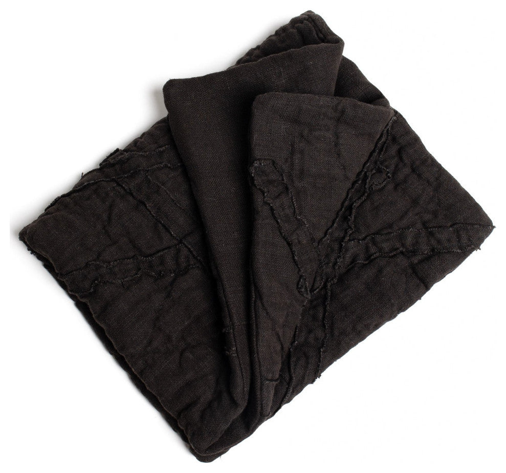 Teton Linen Quilt, Asphalt Oversize King