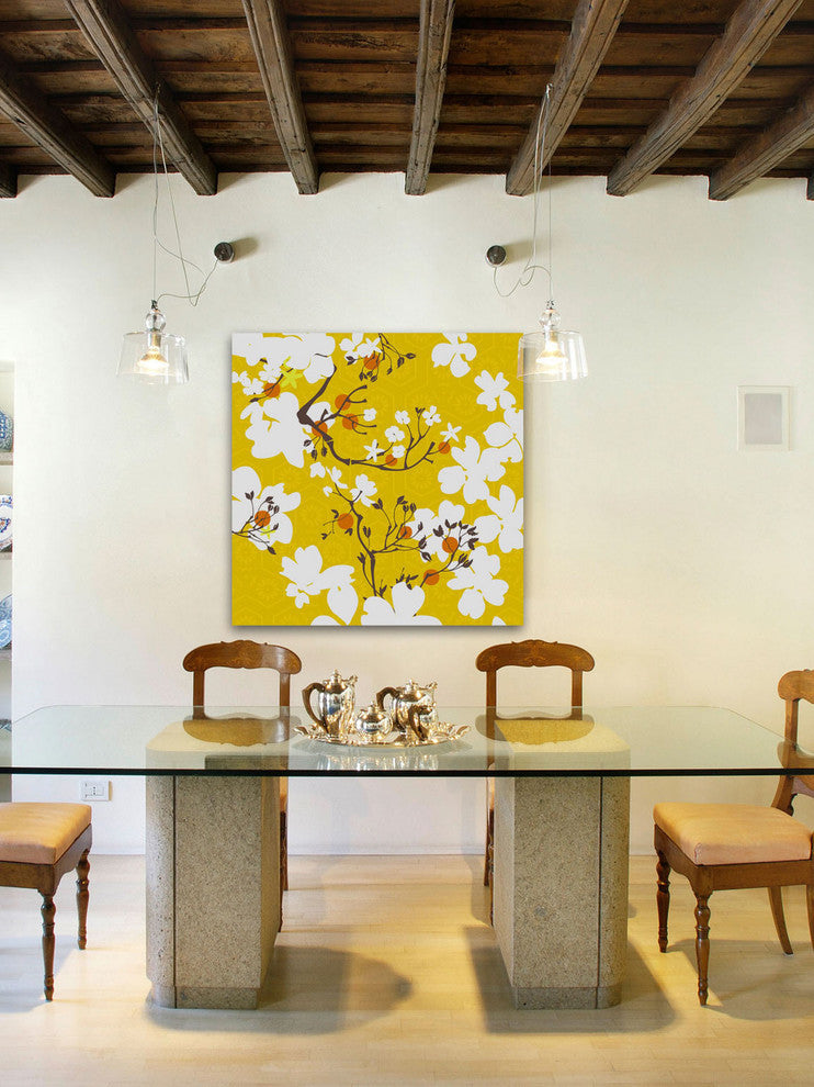 "Mandarin Flora" Painting Print on Canvas by Evelia