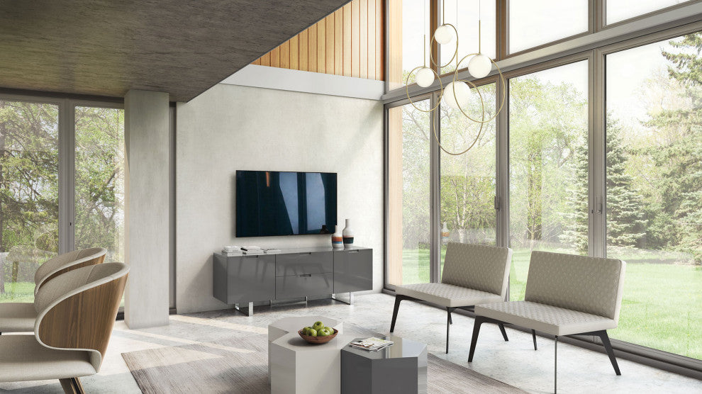 Centre 14in. Occasional Table, Glossy Chateau Gray