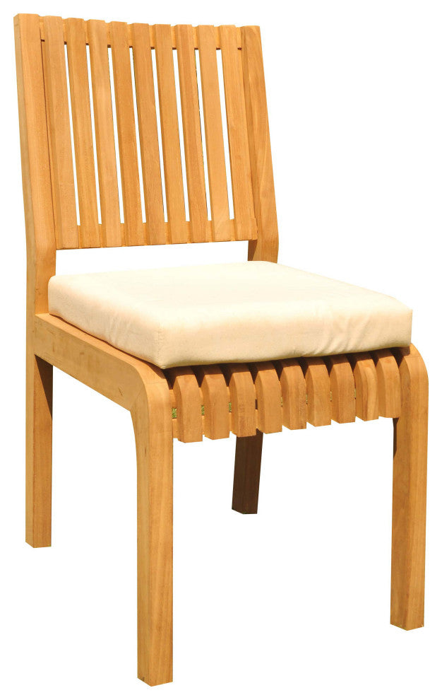 5-Piece Outdoor Teak Dining Set: 60" Square Butterfly Table, 4 Maldives Chairs