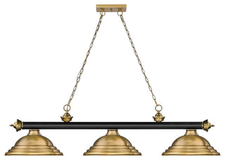 Zlite 2306-3MB-RB-SRB 3-Light Billiard, Rubbed Brass