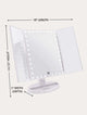 Touch Trifold XL Dimmable LED Makeup Mirror, White