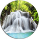 Huai Mae Kamin Waterfall, Landscape Disc Metal Wall Art, 38"