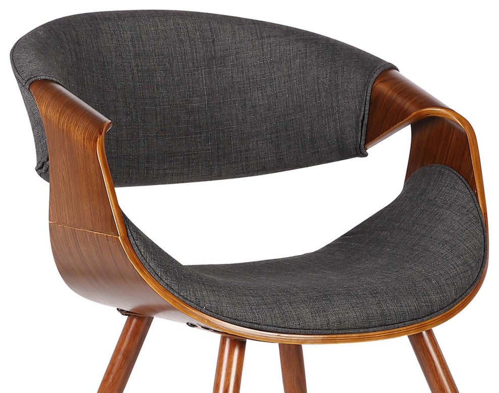 Jerrod Dining Chair, Walnut Finish and Charcoal Fabric