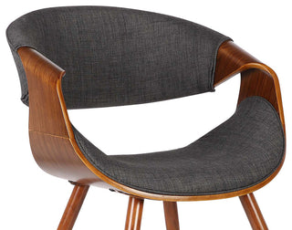 Jerrod Dining Chair, Walnut Finish and Charcoal Fabric