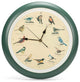 Original Singing Bird Wall Clock, 13", Green