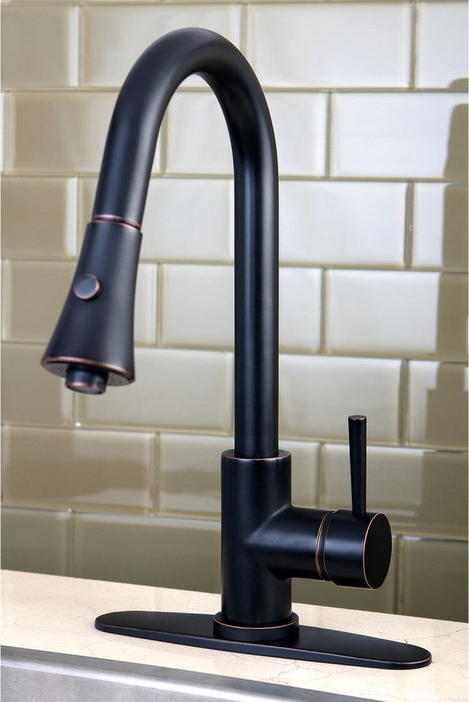 Gourmetier Single-Handle Pull-Down Kitchen Faucet, Naples Bronze