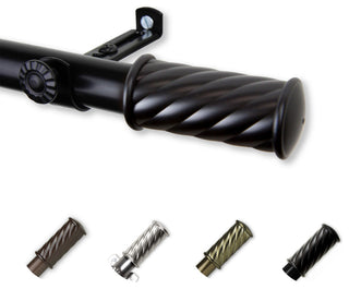 Grip Curtain Rod, Black, 18-28"