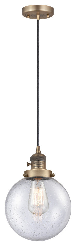 INNOVATIONS 201CSW-BB-G204-8 1-Light Mini Pendant Brushed Brass