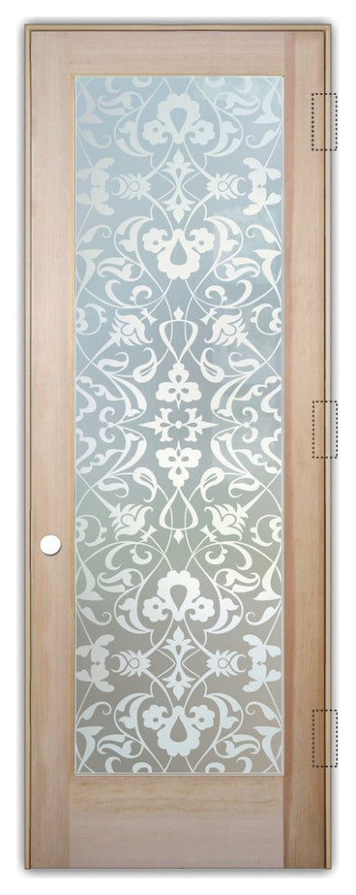 Interior Prehung Door or Interior Slab Door - Floweret - Douglas Fir (stain...