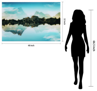 Quiet Waters Lakeside Landscape Wall Art Tempered Glass Contemporary Artwork