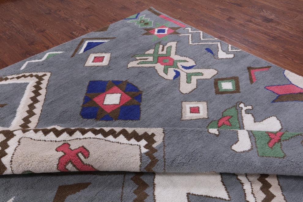 12' 3" X 14' 11" Moroccan Handmade Wool Rug - Q13114