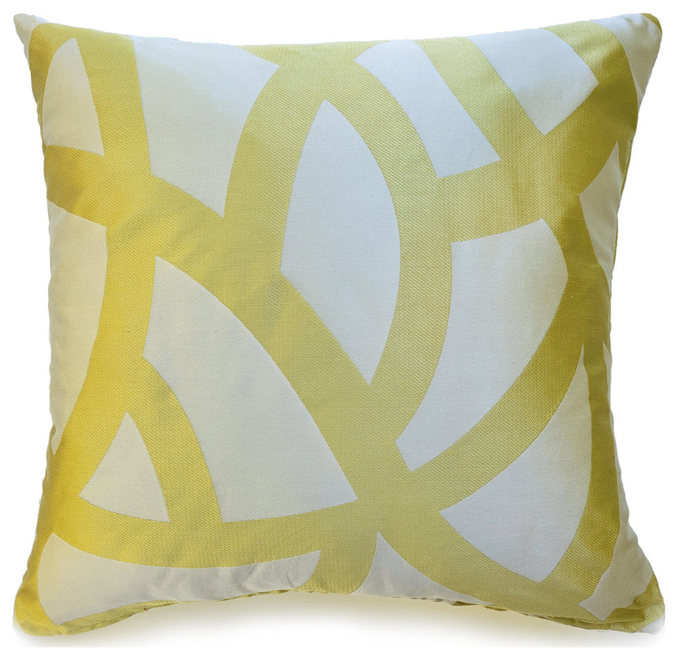 Modern Pathway Slate Pillow, Citron