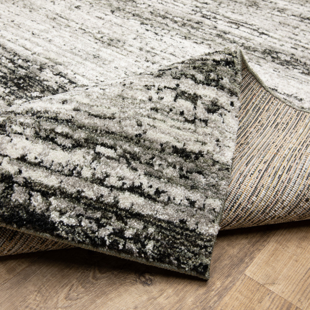 Aegina Shadows Ash/Charcoal Area Rug, 7'10"x10'10"