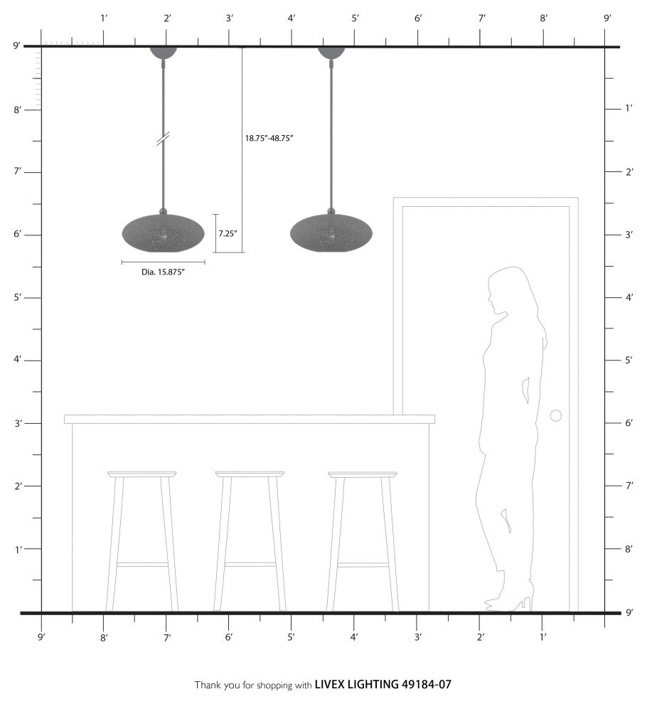 Livex Lighting Charlton 1 Light Bronze With Antique Brass Accents Medium Pendant